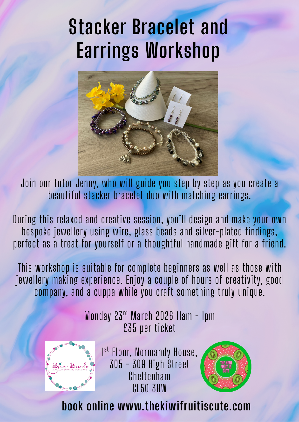 Stacker Bracelet and Earrings Workshop 23/03/2026 11am-1pm