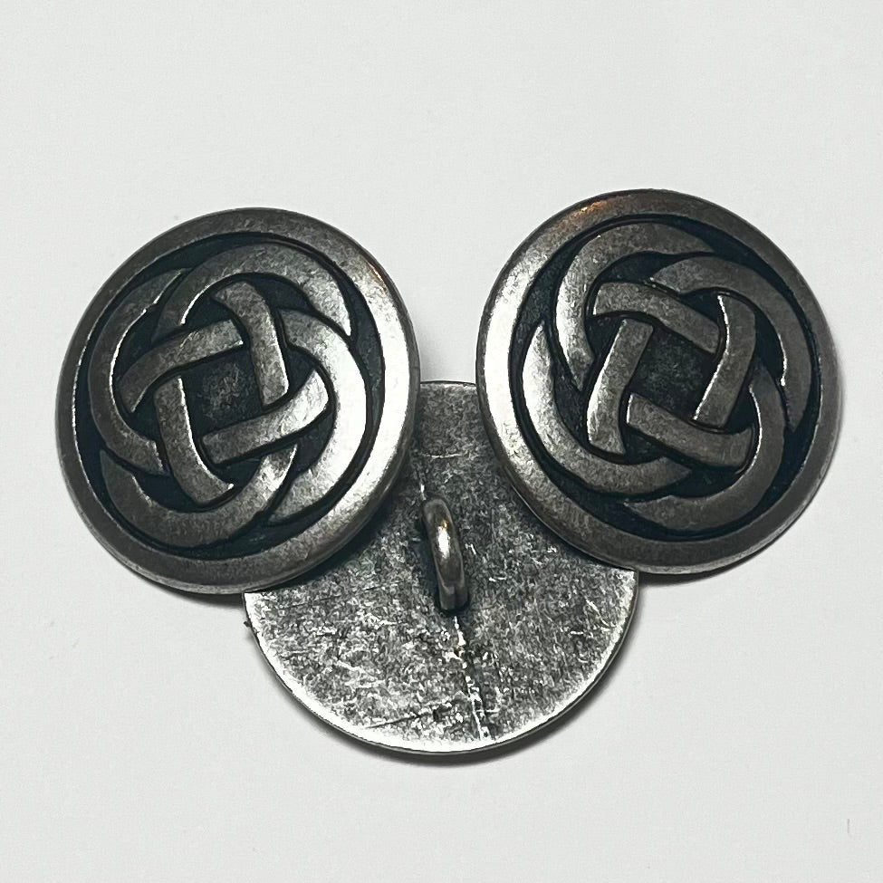 19mm Silver Celtic Shankback Button