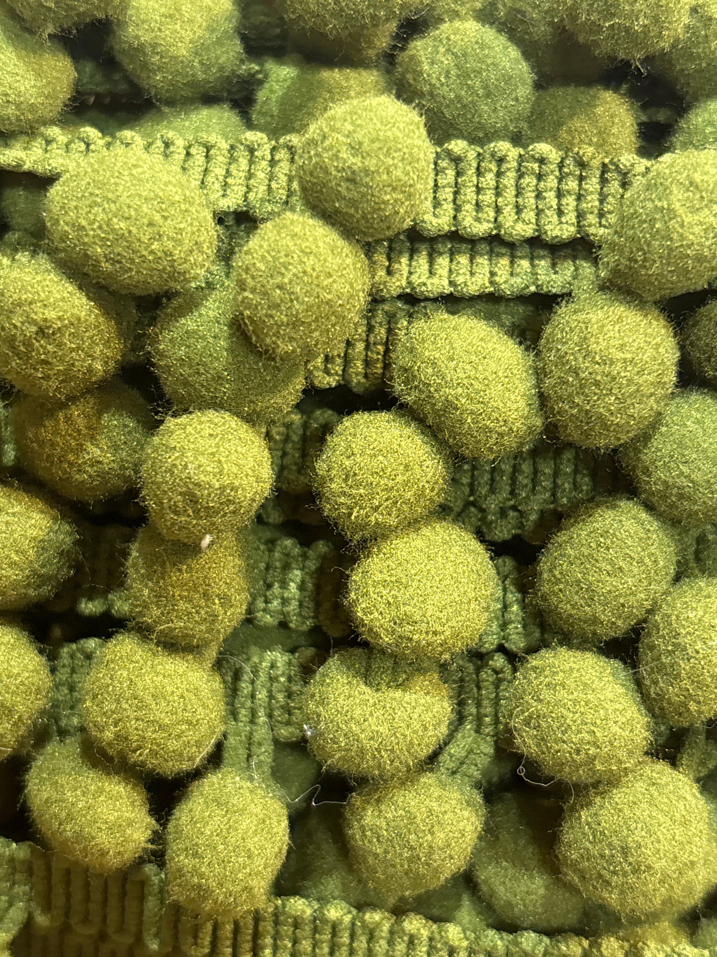 11mm Pom-Pom Trim - Khaki (Price per 25cm)