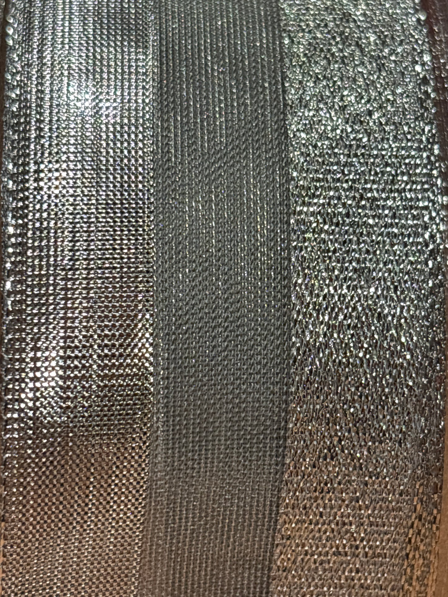 40mm Silver Lame Organza Ribbon (Price per 25cm)