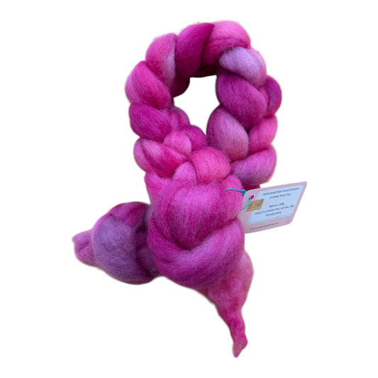 Speckle and Stripe Luxury Hand Dyed Combed Wool Top approx 100g