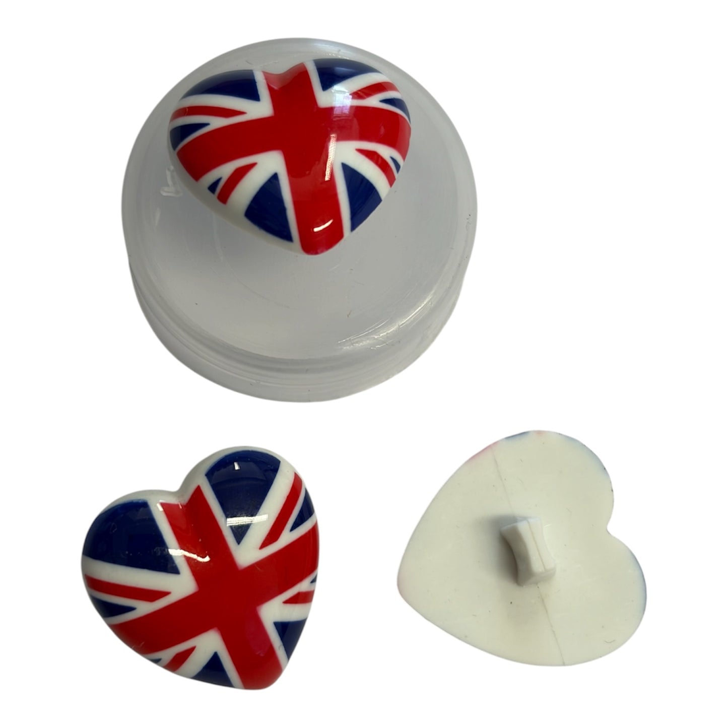 21mm Union Jack Heart Shank Back Button