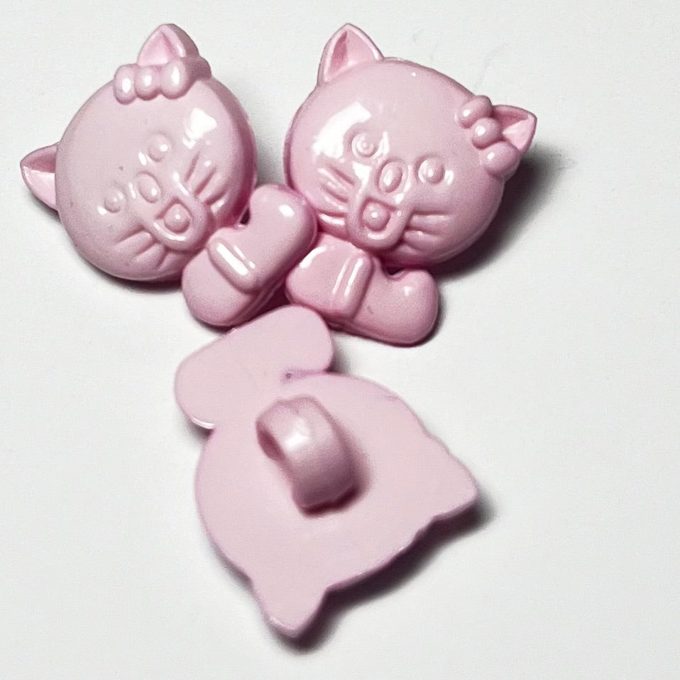 15mm Pink Cat Button (B137)