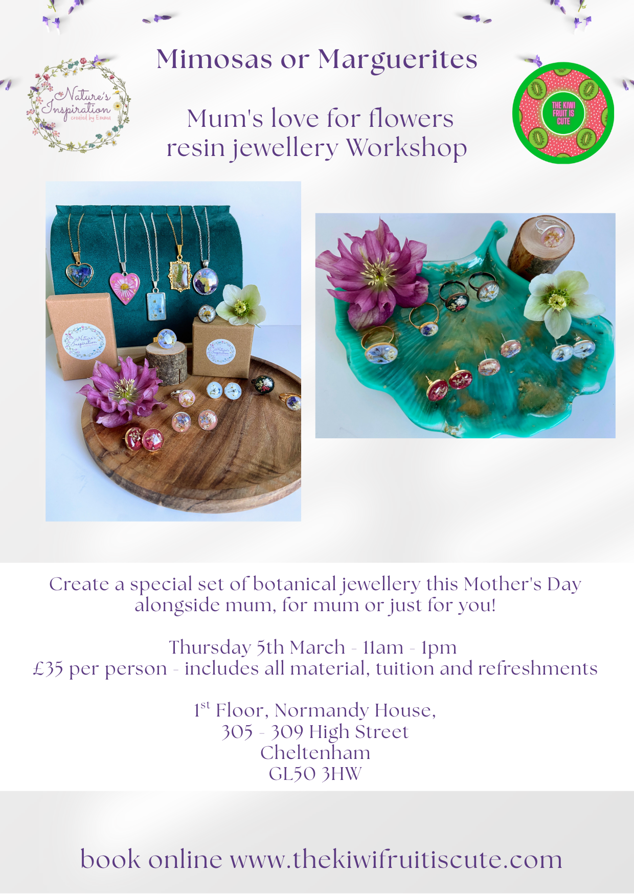 Mothers Day UV Resin Workshop - Thursday 5th March - 11am - 1pm