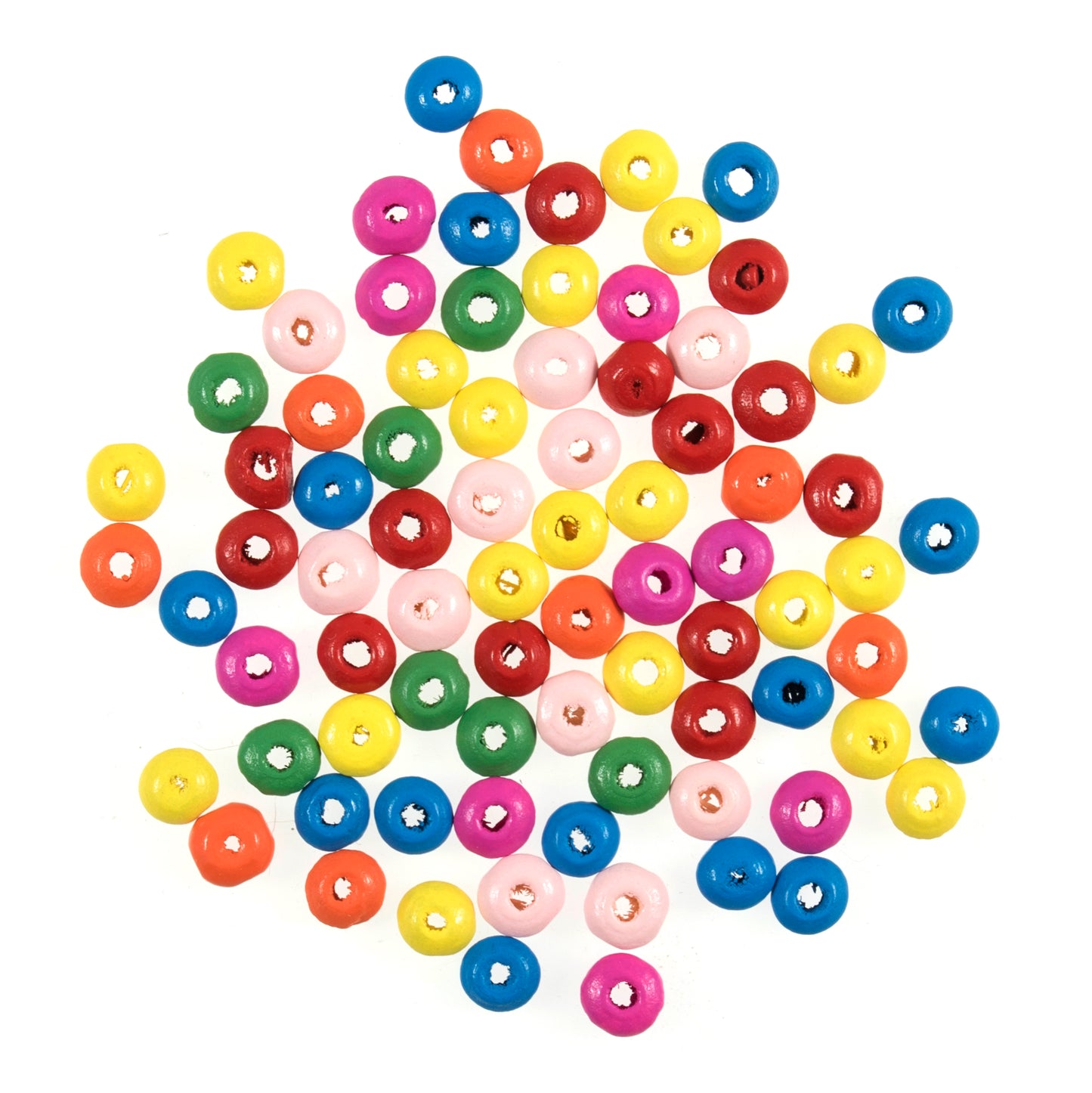 8mm Wooden Craft Beads 15g Assorted Colours