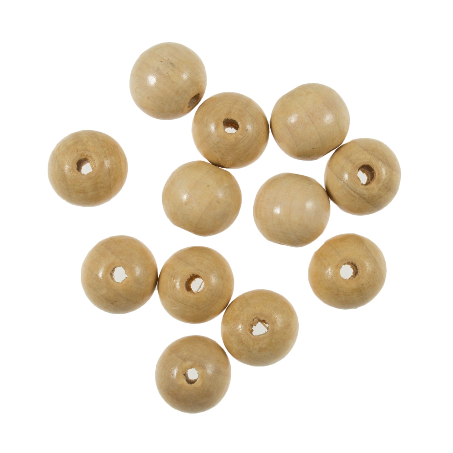 15mm Natural Beech Beads