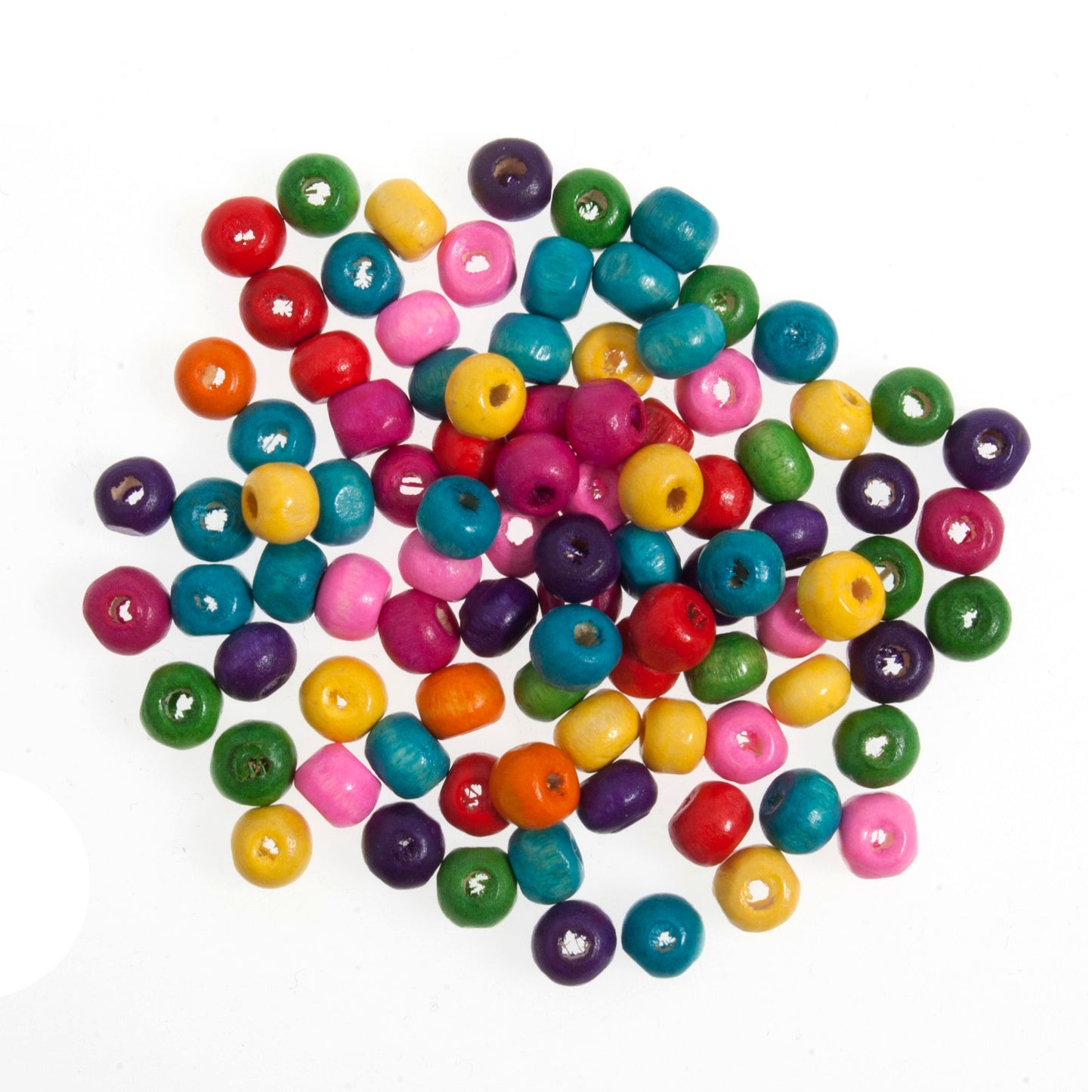 6mm Wooden Craft Beads Assorted Colours