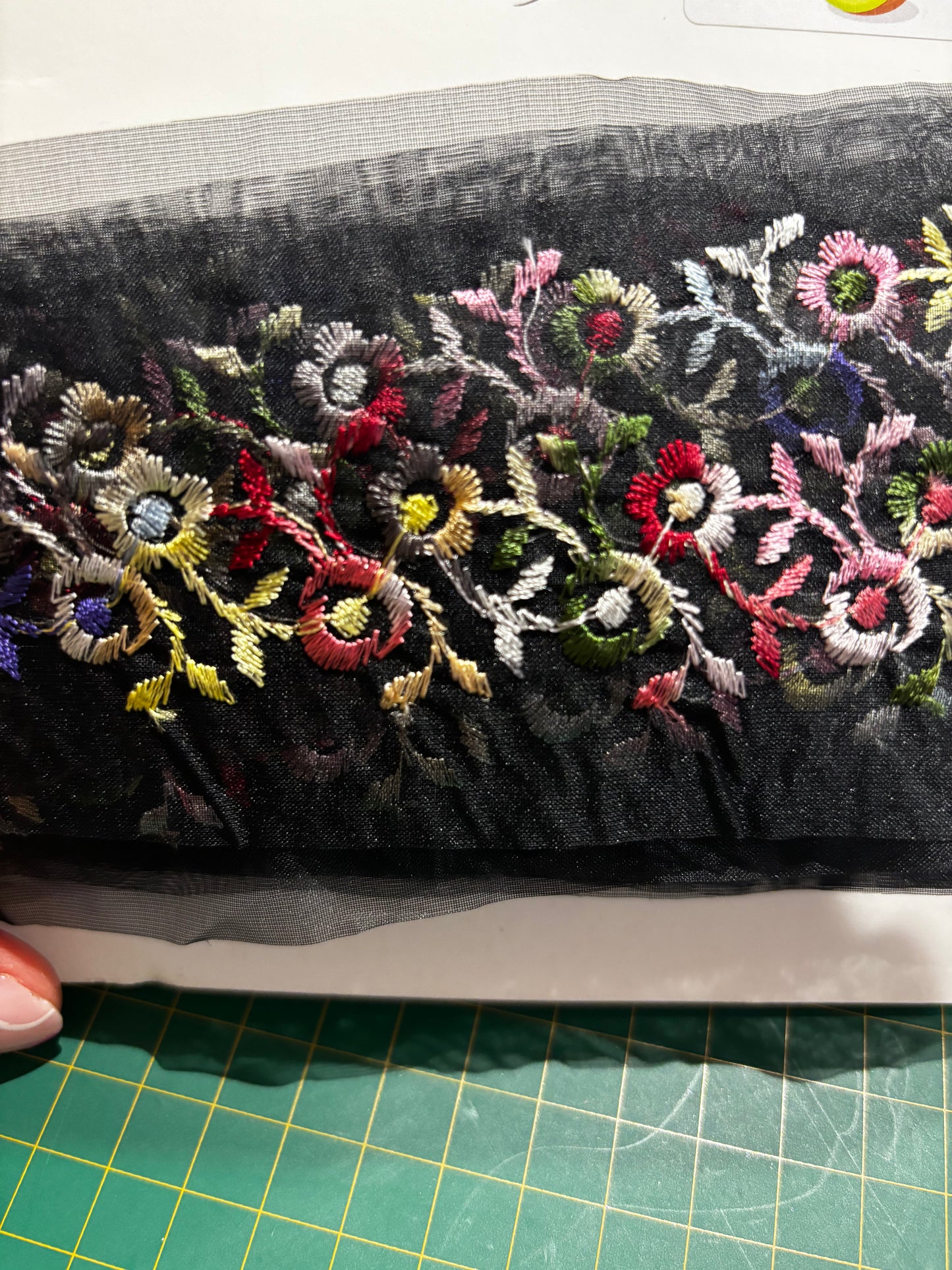 5.5cm Embroidered Organza (Price Per 25cm)