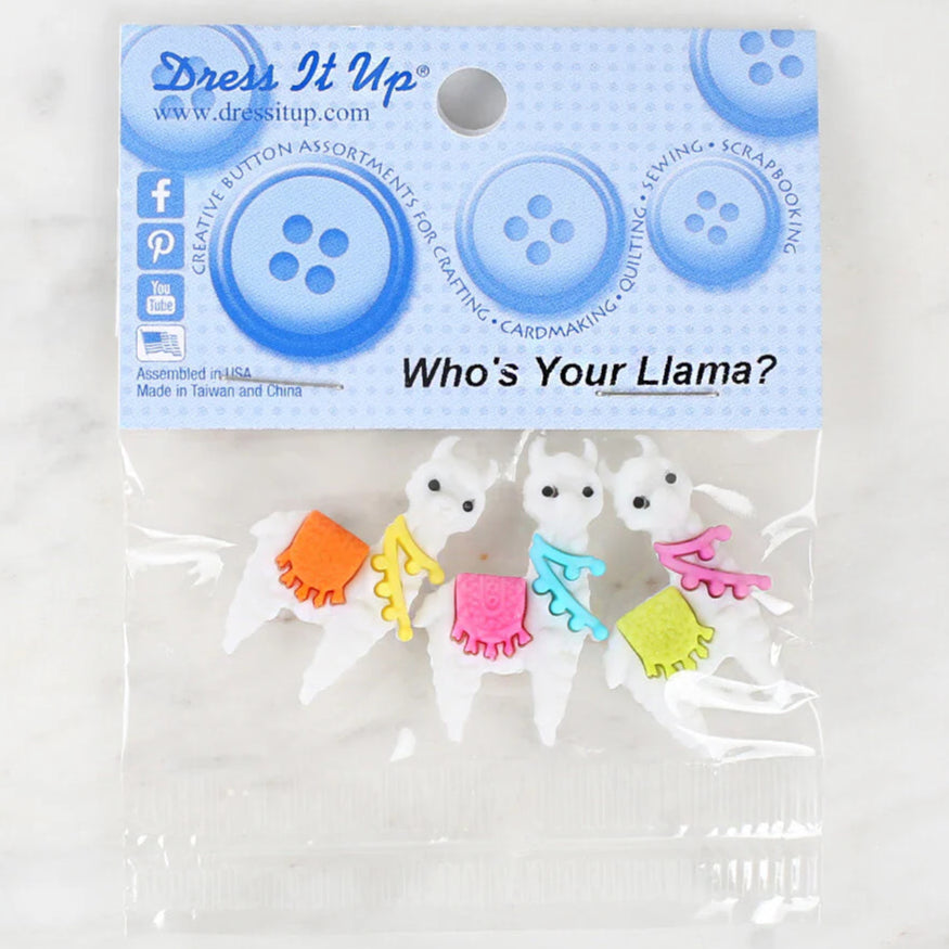 Llama Buttons - 3 Pack