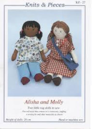 KP-27 Alisha & Molly Rag Dolls Sewing Pattern by Knits & Pieces