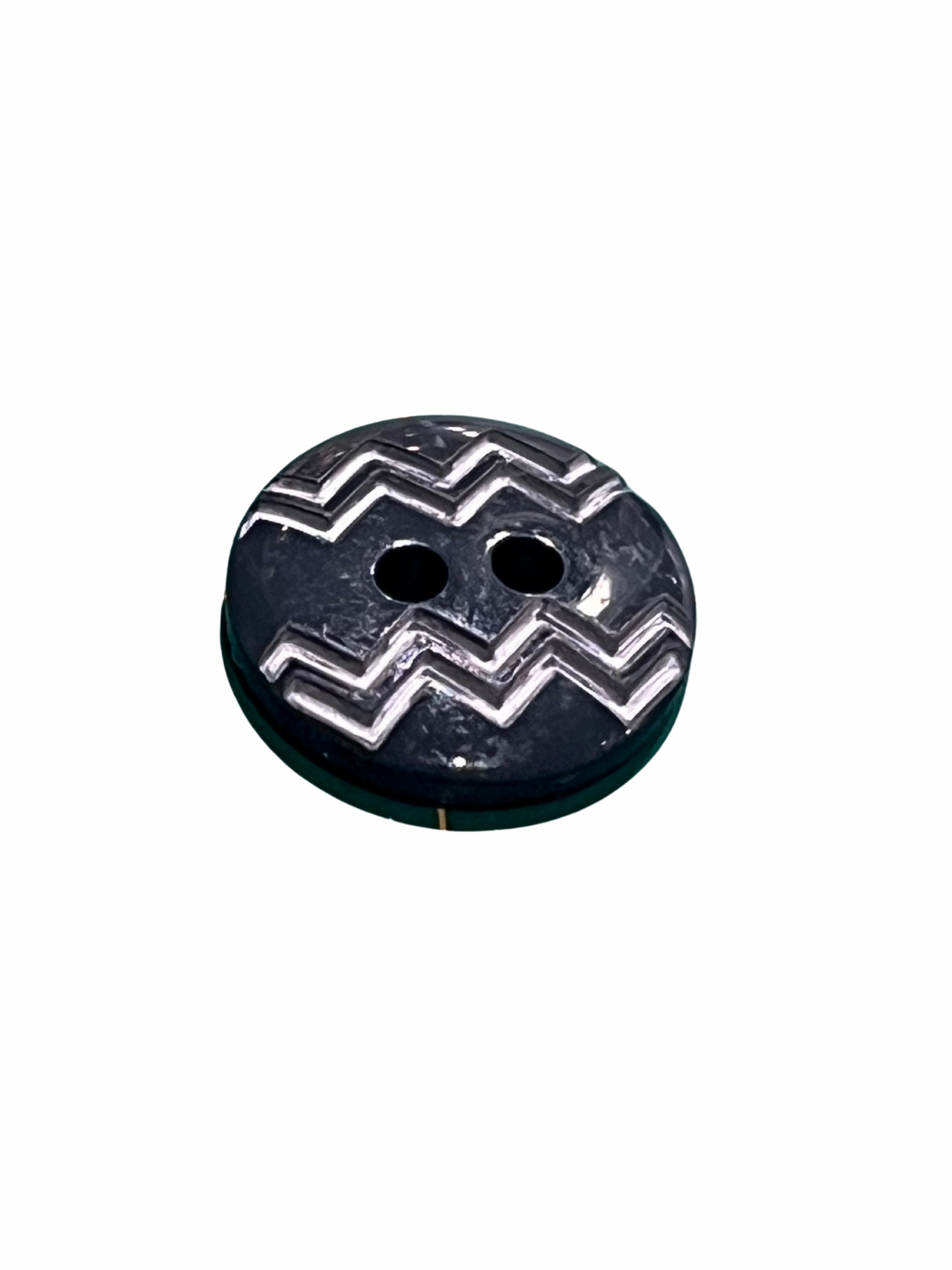 15mm Navy Zigzag Button