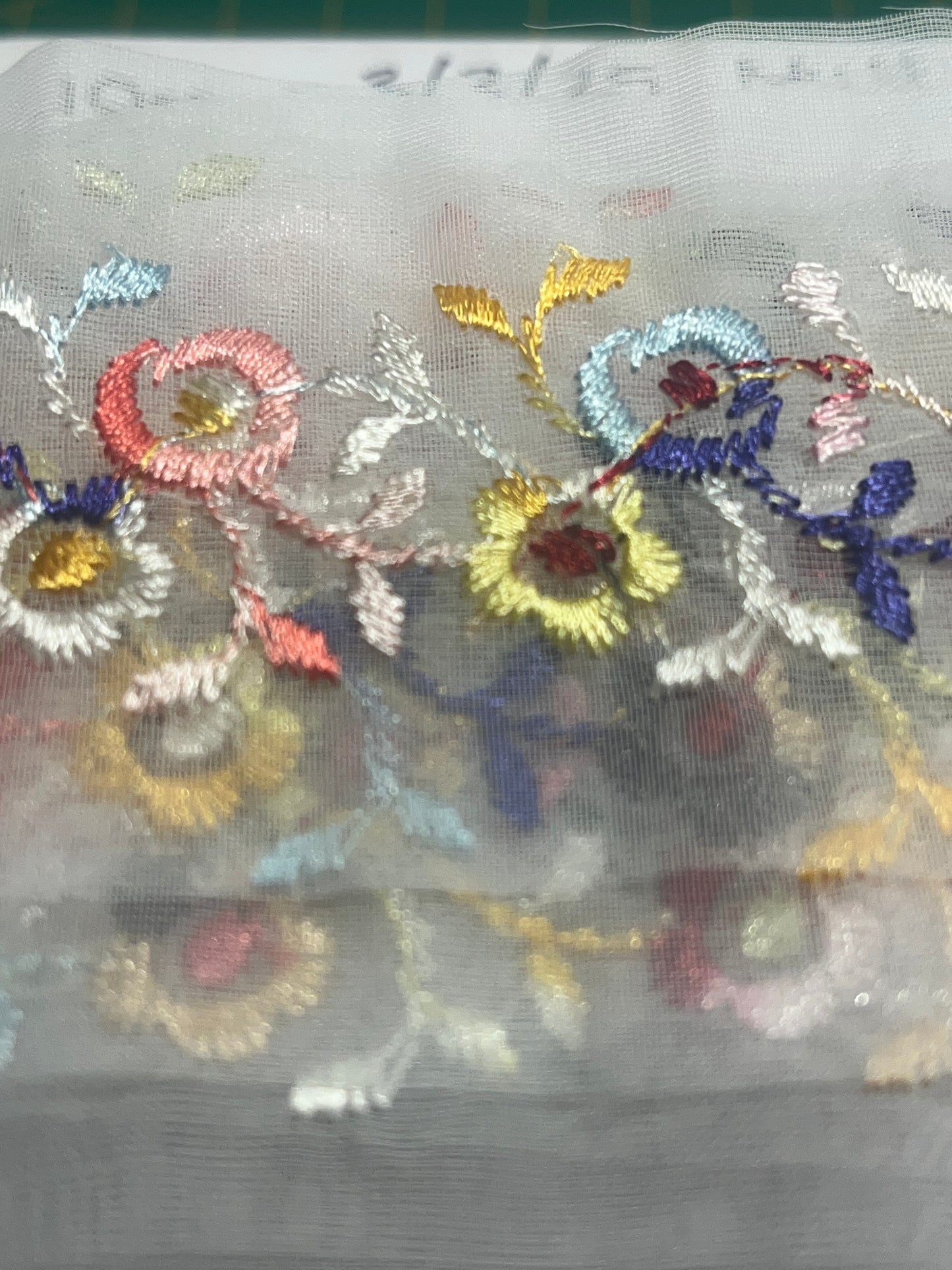 60mm Multi Floral Organza Insertion Lace (Price Per Metre)