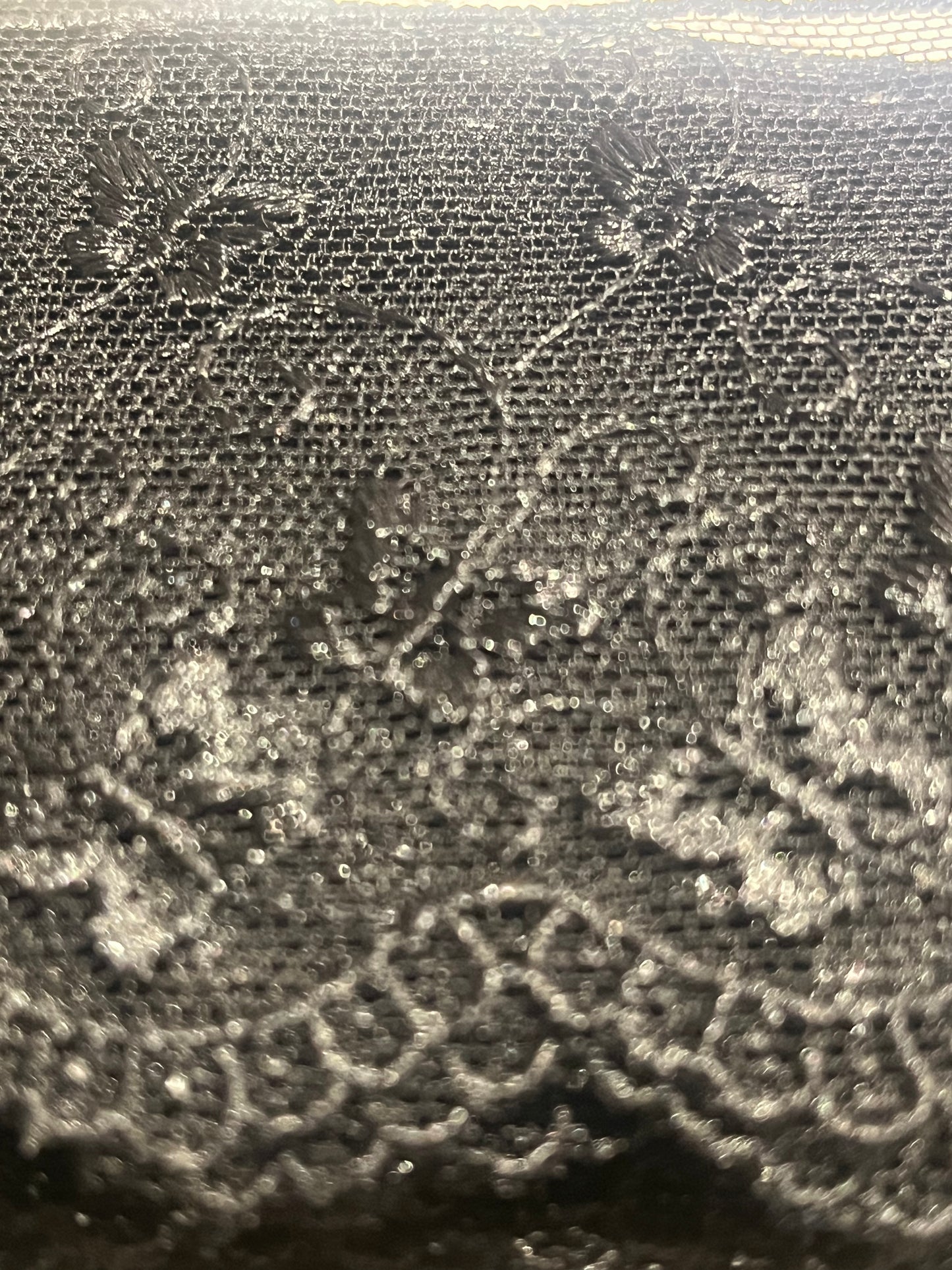 35mm Butterfly Embroidered Tulle Black Trim (Price Per Metre)