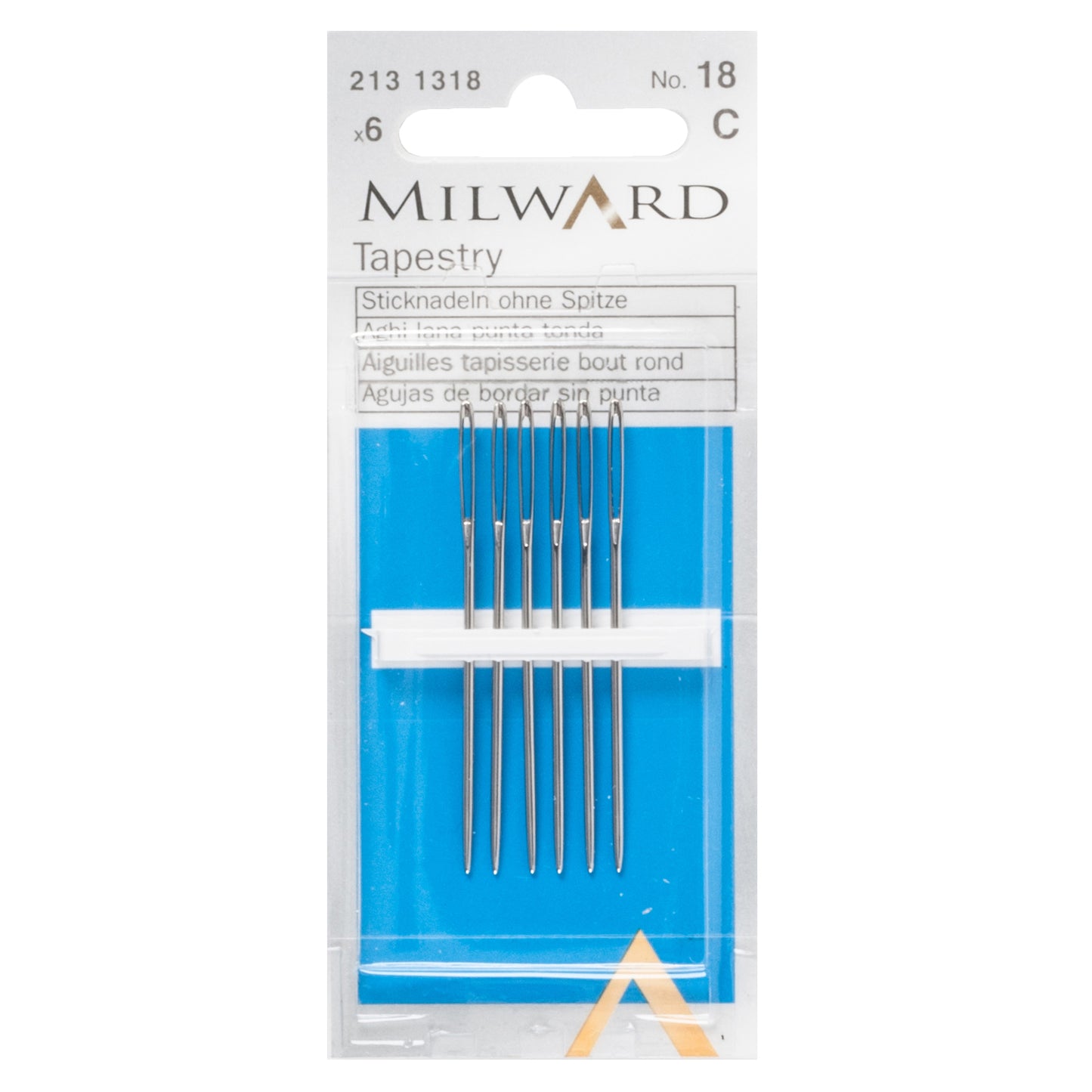 Milward Hand Sewing Needles: Tapestry: No.18: 6 Pieces