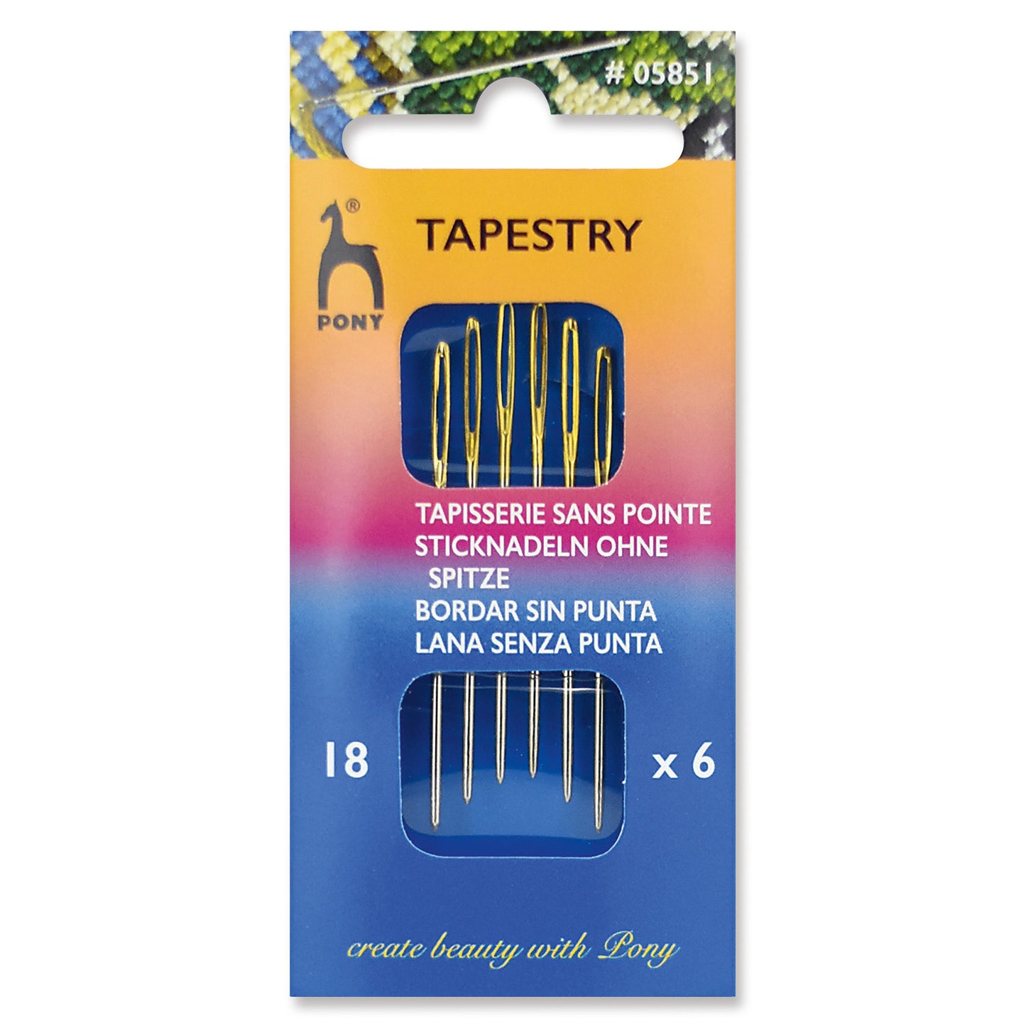 Size 18 Tapestry Needles: Gold Eye