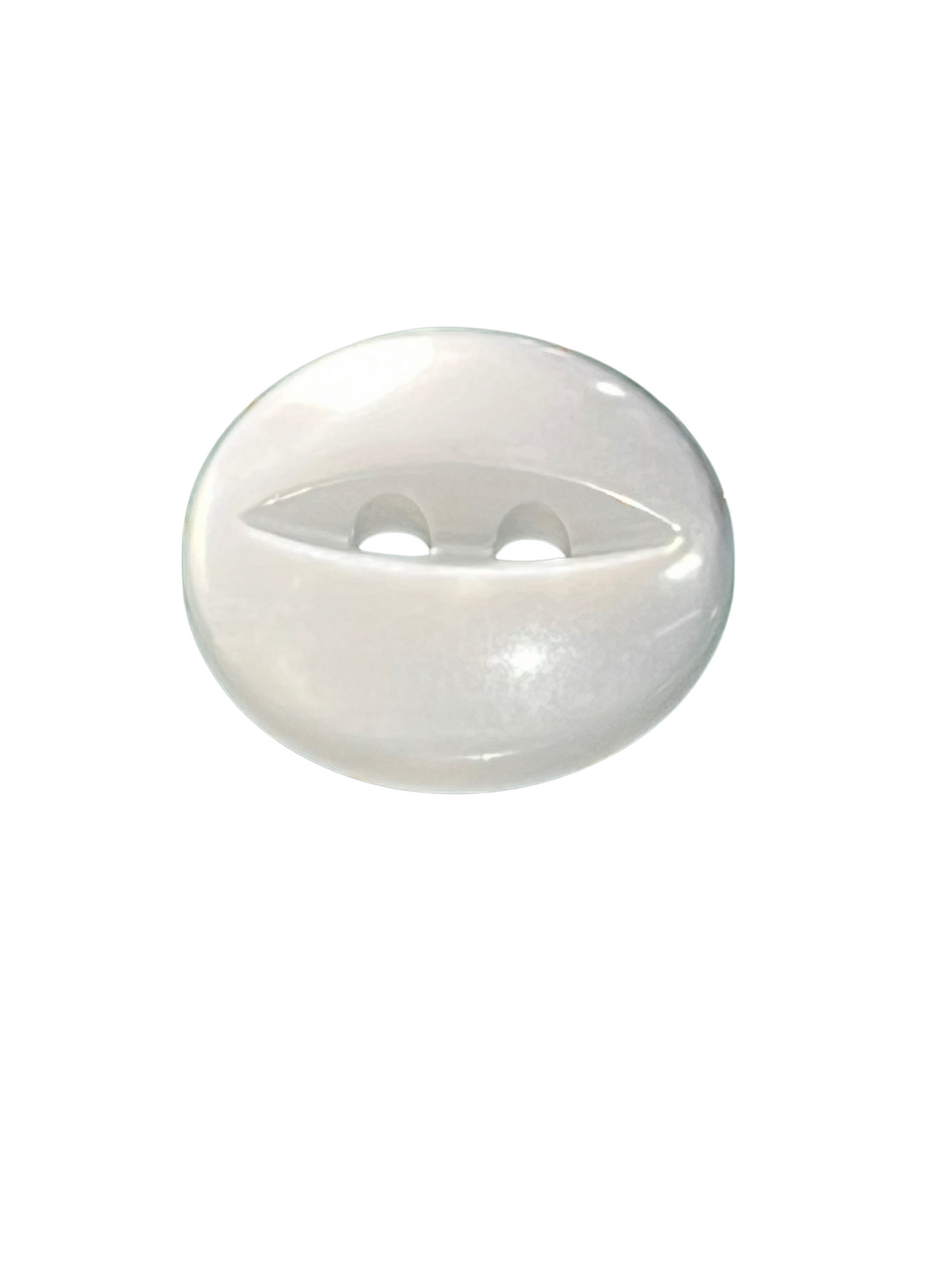 17mm 2 Hole Fish Eye Button - Pearlised White