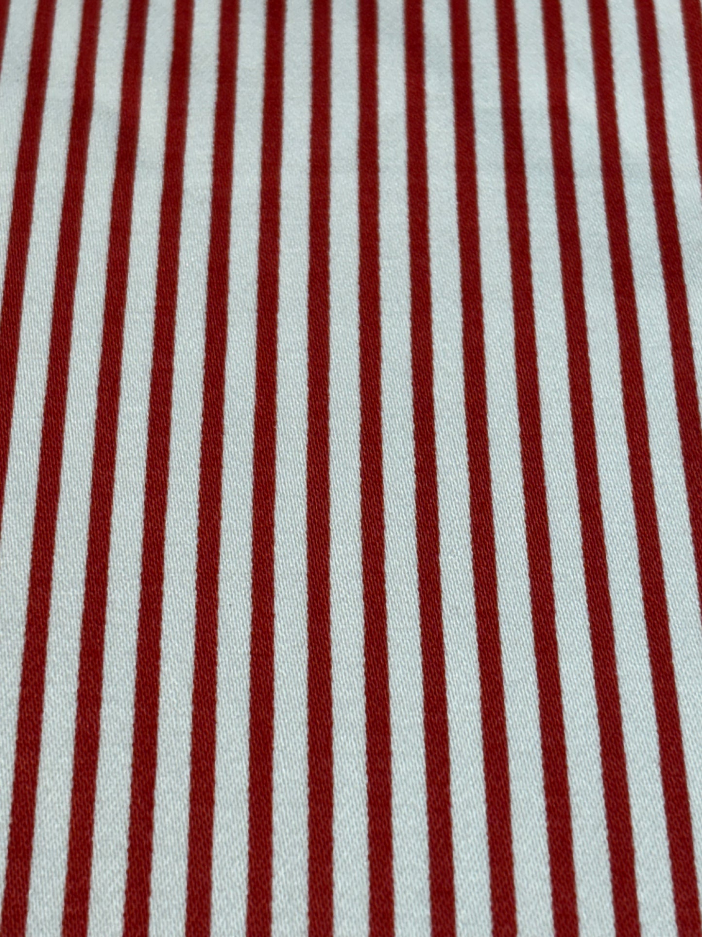 1/4inch Red Candy Stripe Cotton Sateen Stretch Fabric