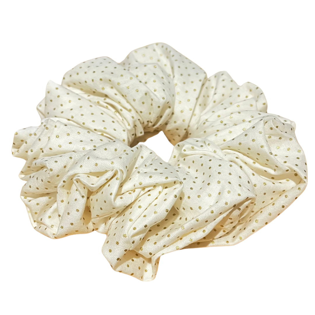 Gold Polka Dot Scrunchie