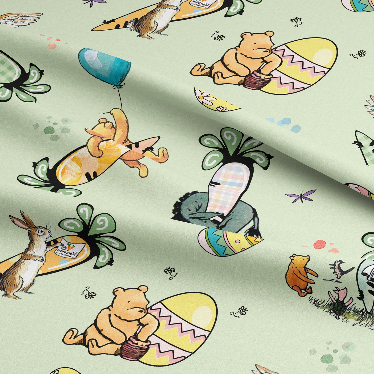 Winnie & Friends Unlicensed Easter Cotton Percale Fabric (Price Per 25cm)