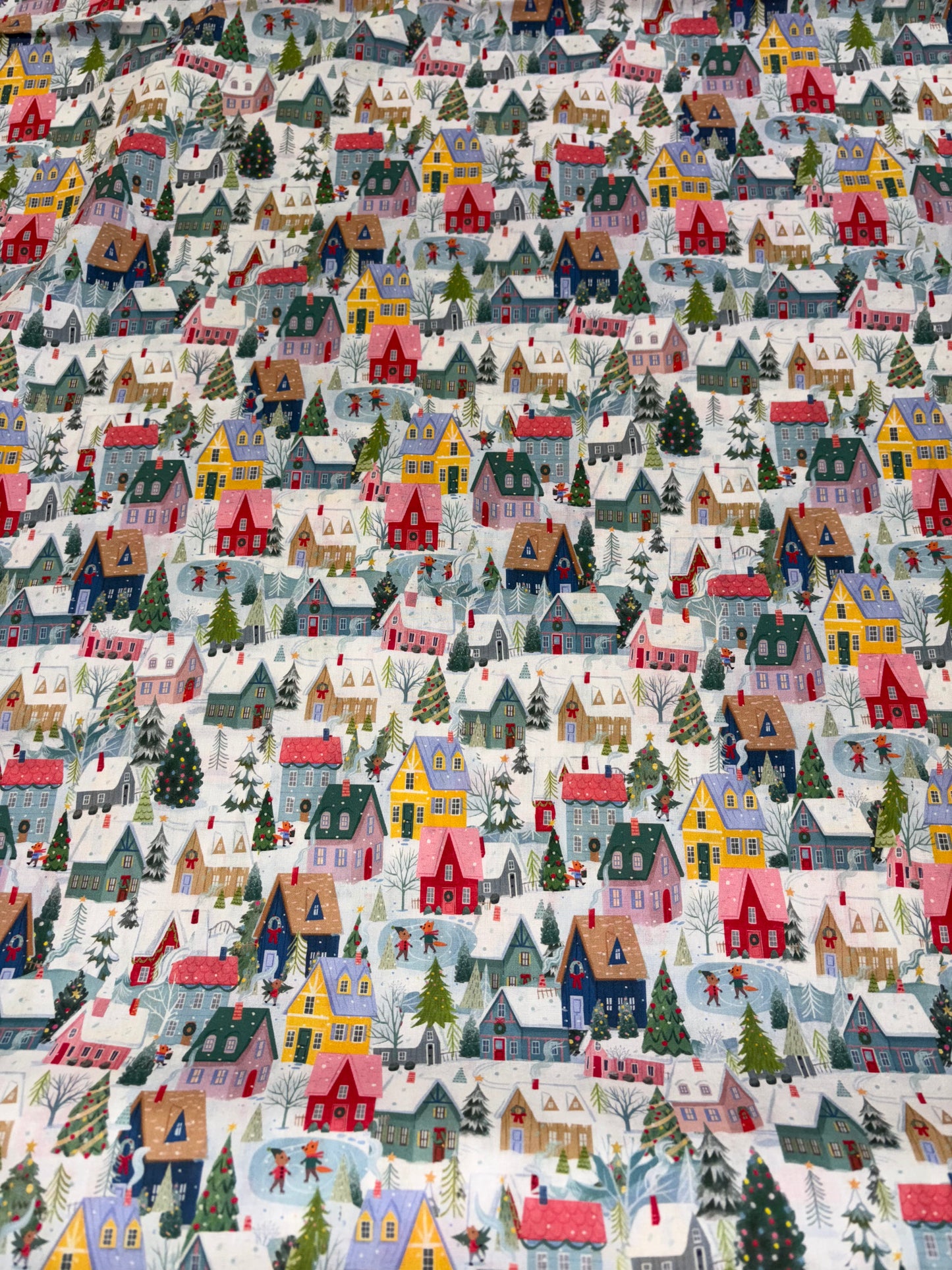 Christmas Houses Cotton Fabric (Price Per 25cm)