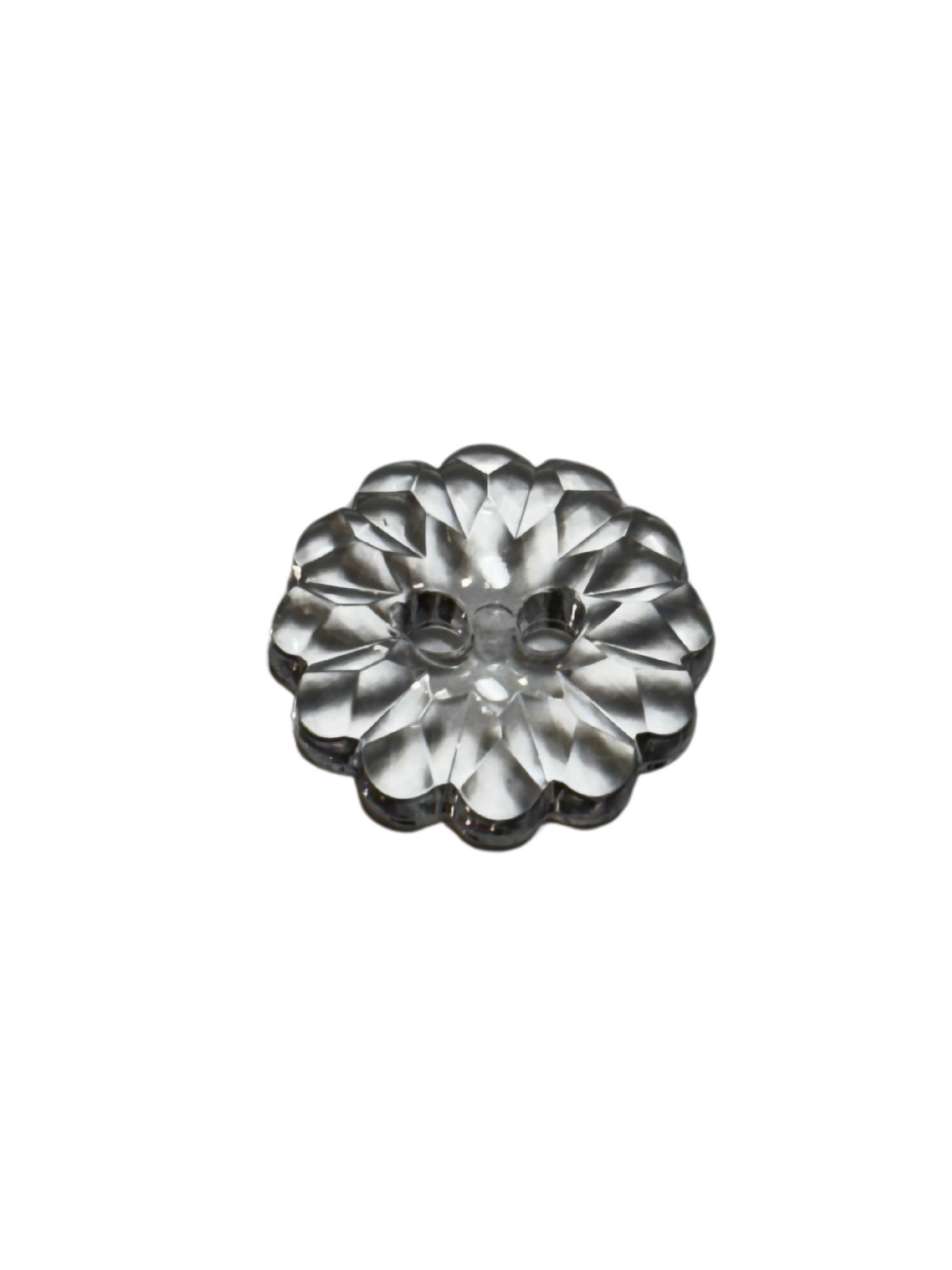 16mm Flower 2 Hole Button - Clear