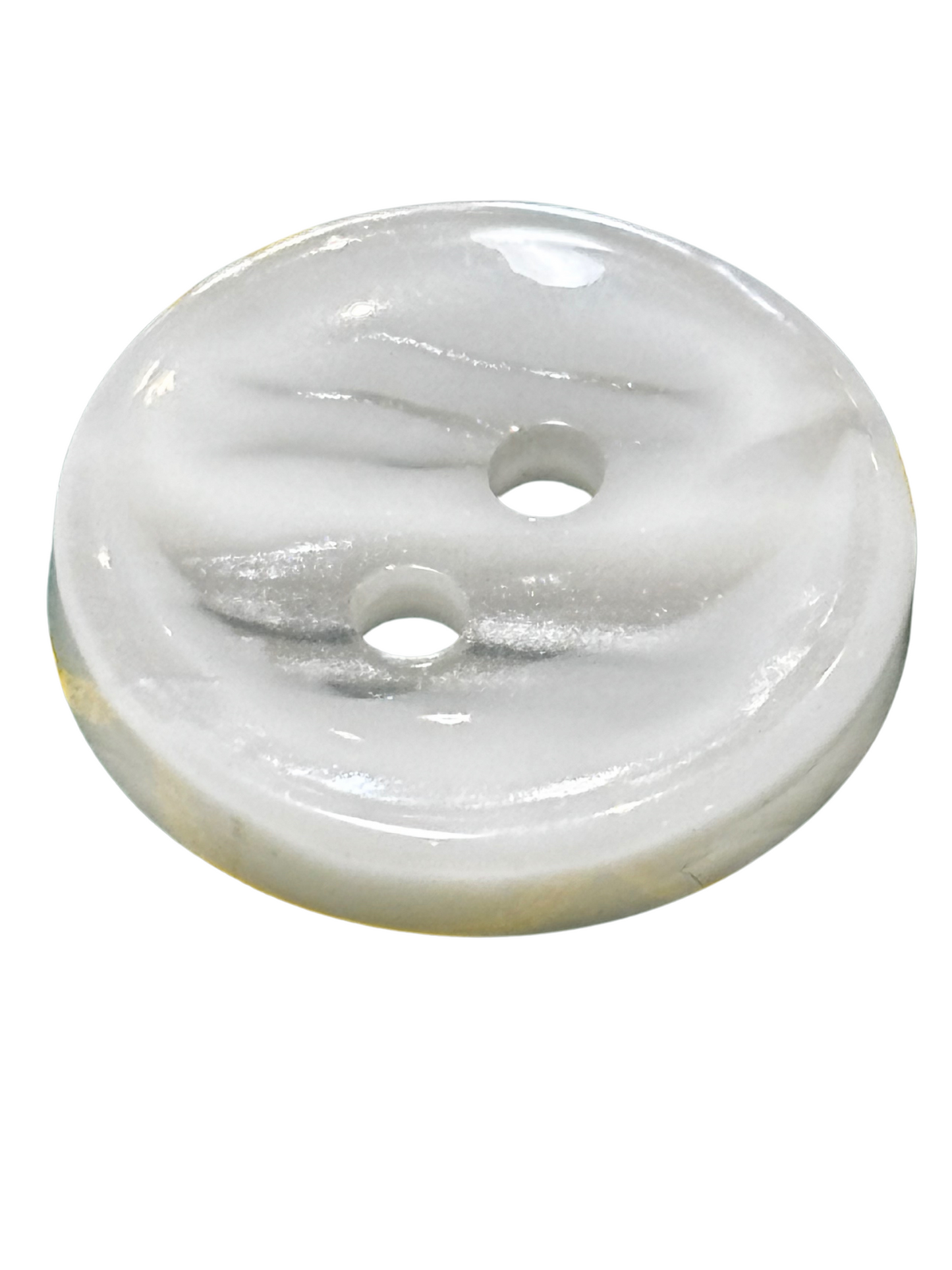 15mm 2 Hole Striped Button - Cream