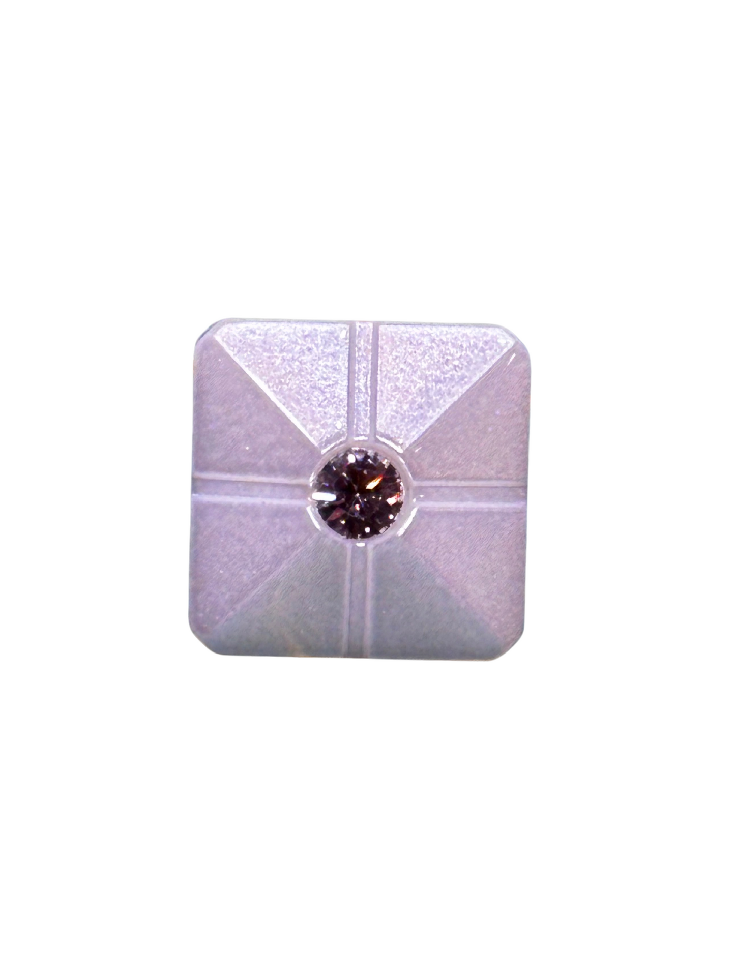 10mm Square Diamanté Button - White