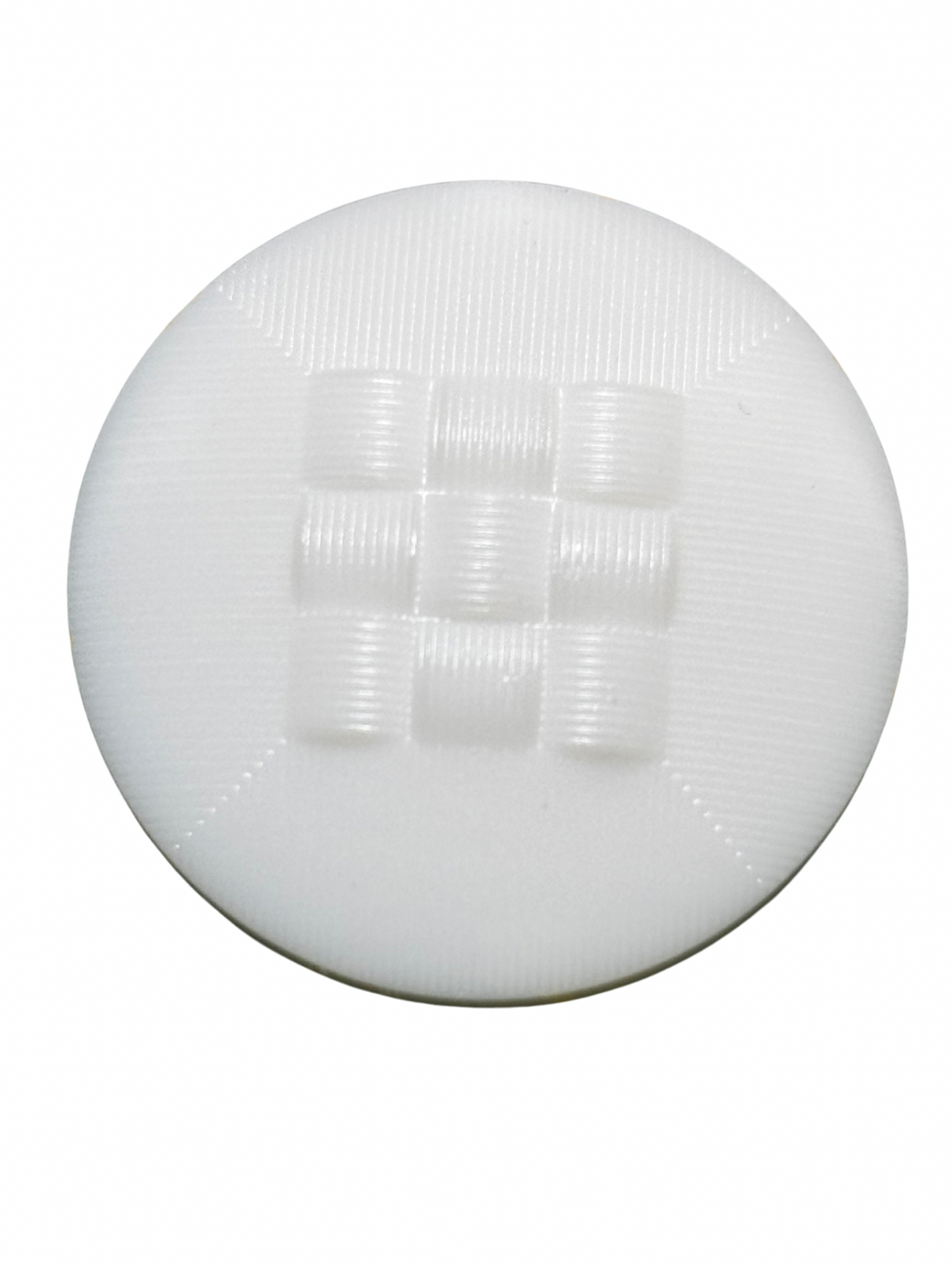 23mm Square Design Round Button - White