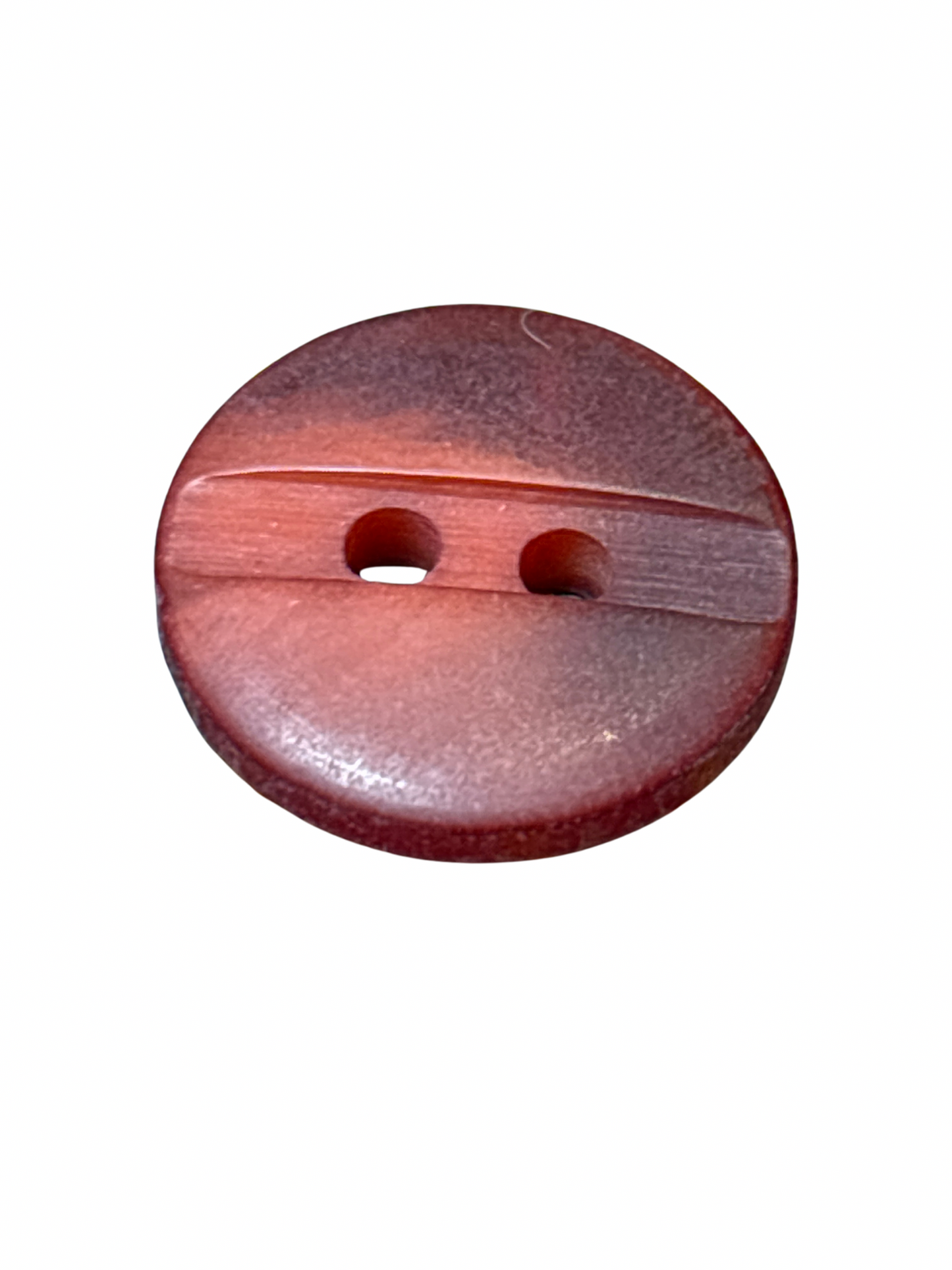15mm 2 Hole Button - Dark Red