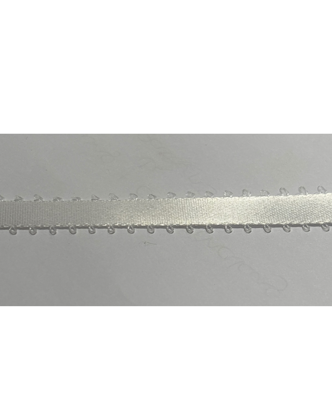 9mm Feather Edge Ribbon - White (Price per Metre)