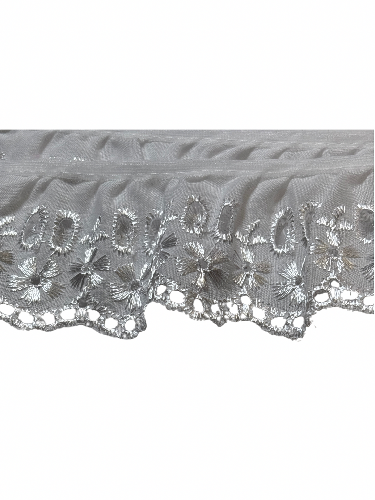 50mm Broderie Anglaise Trim - White (Price Per Metre)