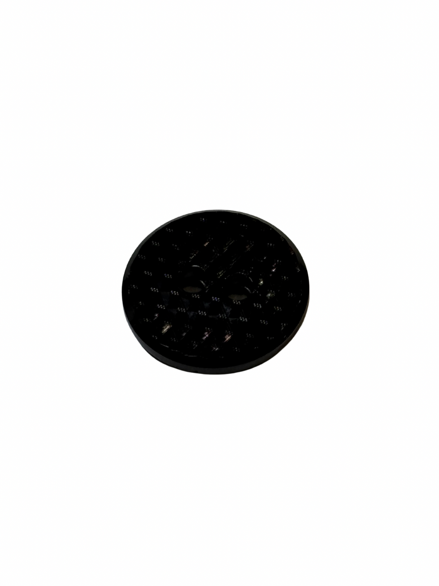 15mm 2 Hole Triangle Faceted Button - Black