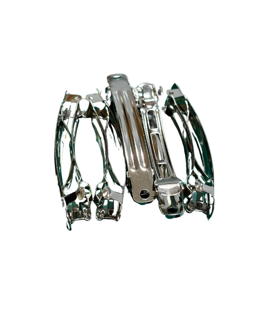 6cm Silver Metal French Barrettes (Pack of 5)