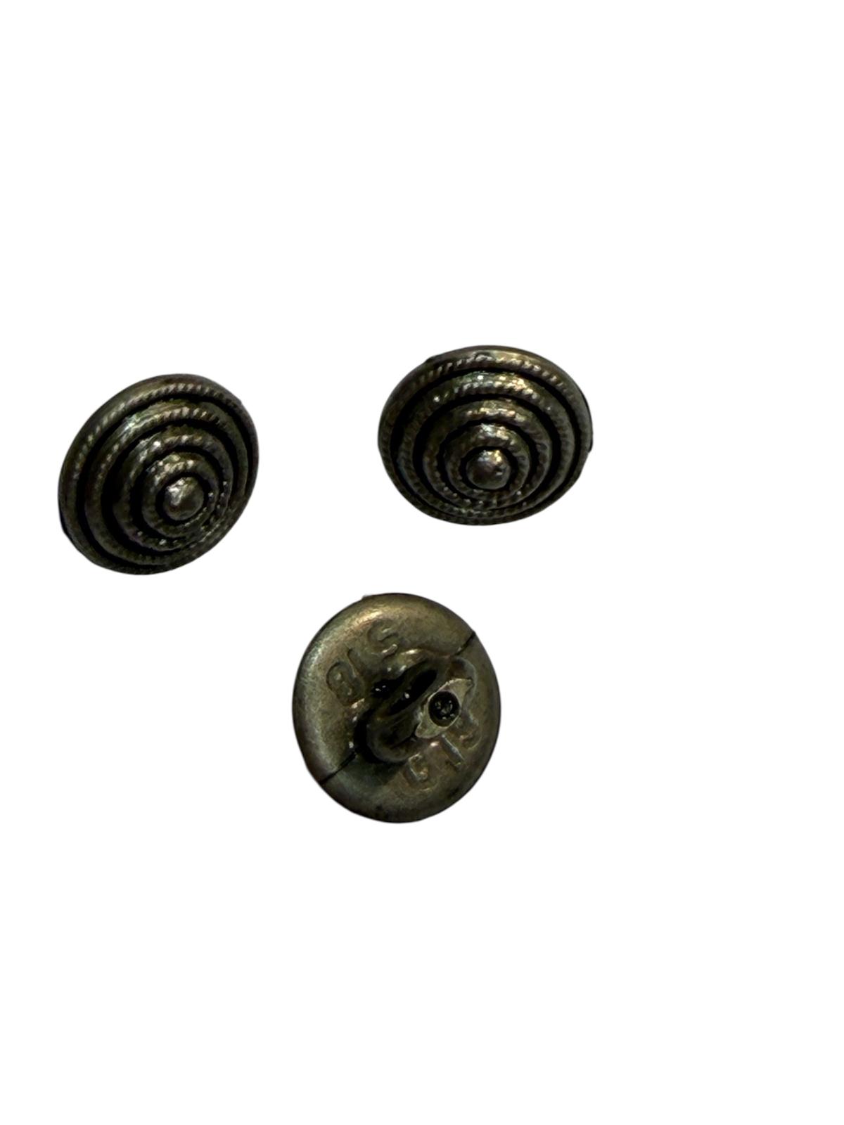 11mm Dill Shield Swirl Shankback Metal Look Button