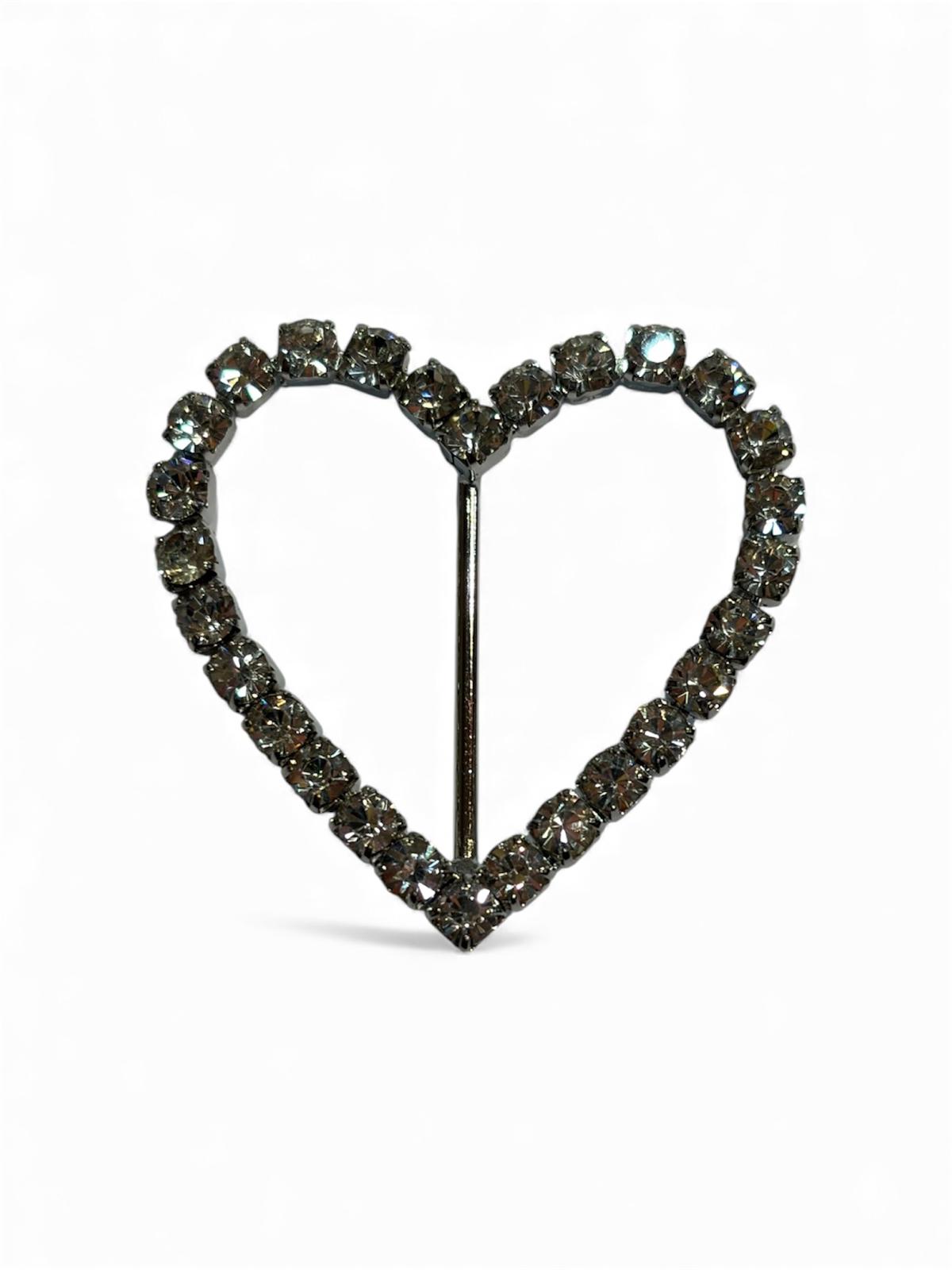 35mm Crystal Heart Buckle