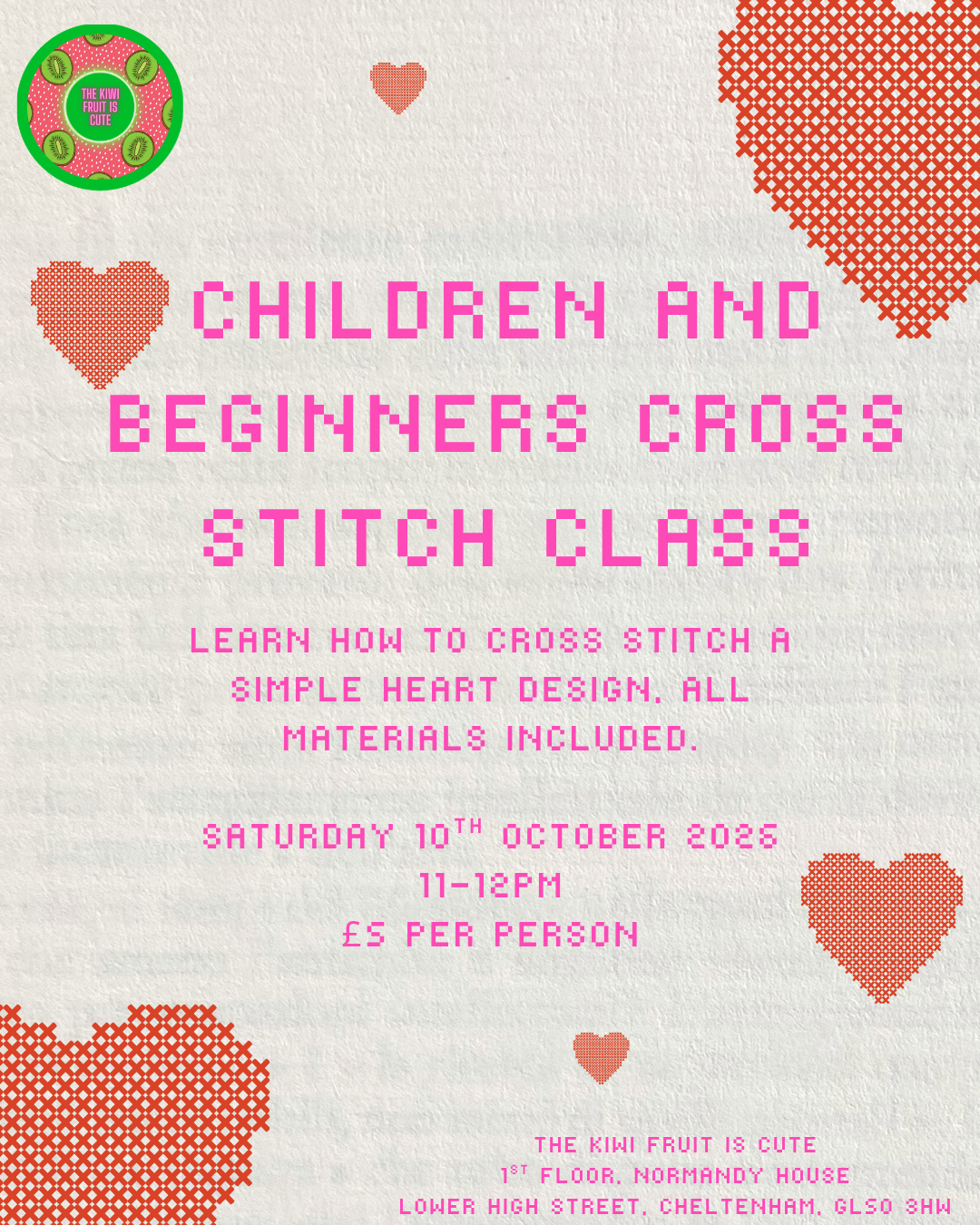Beginners Cross Stitch Class - 10/10/26
