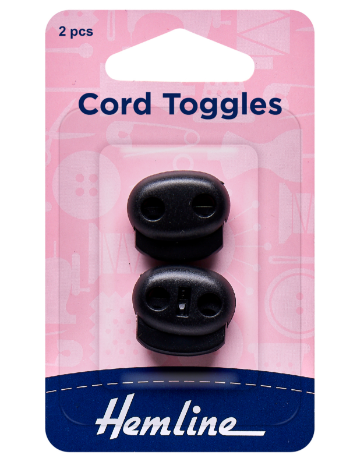6mm Cord Toggle Double Hole - 2 Pieces