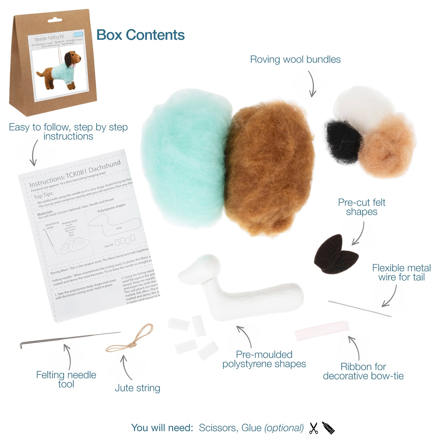 Needle Felting Kit - Daschund