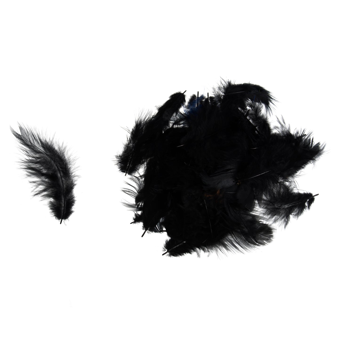 Hen Feathers - Black - 5 Grams