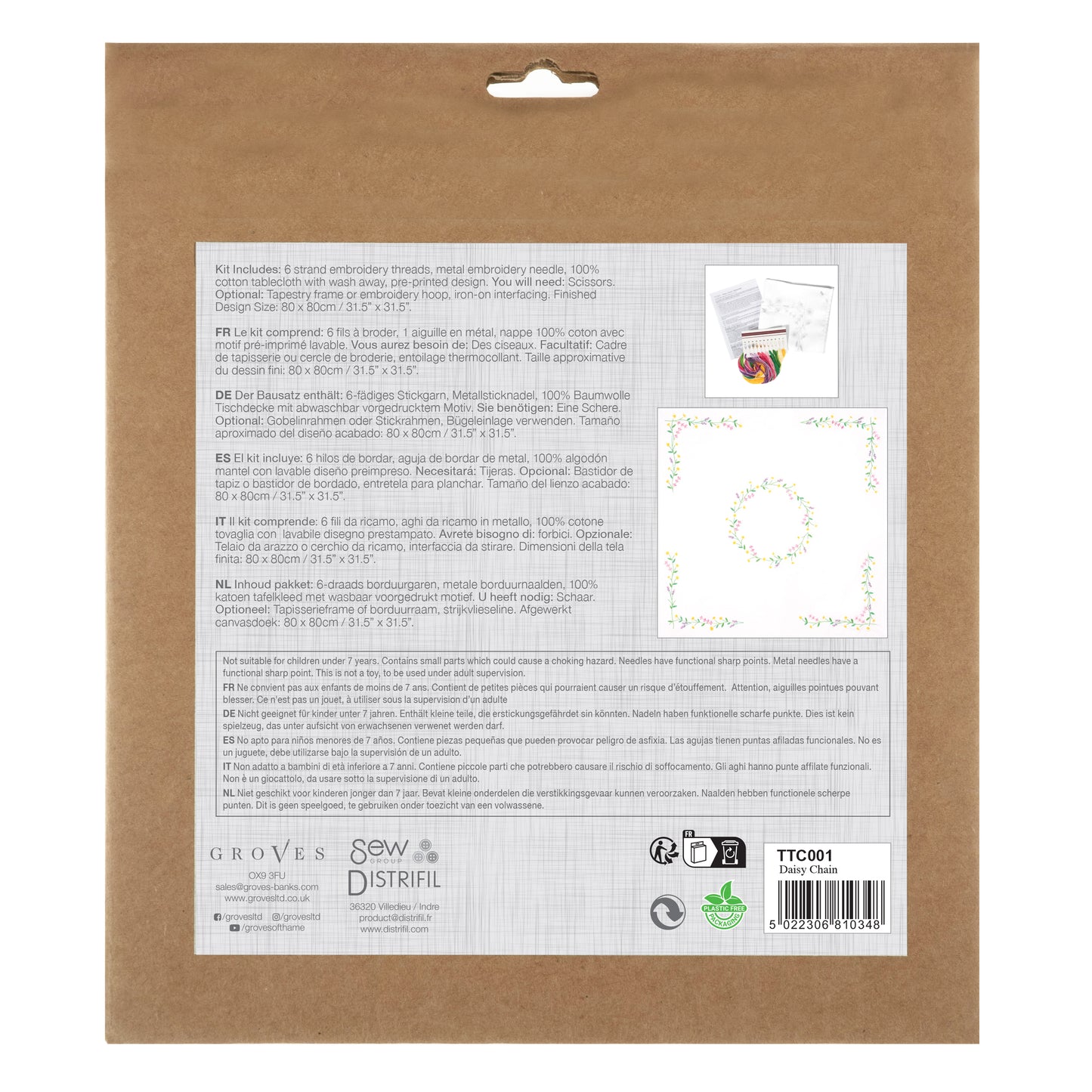 Tablecloth Embroidery Kit - Daisy Chain
