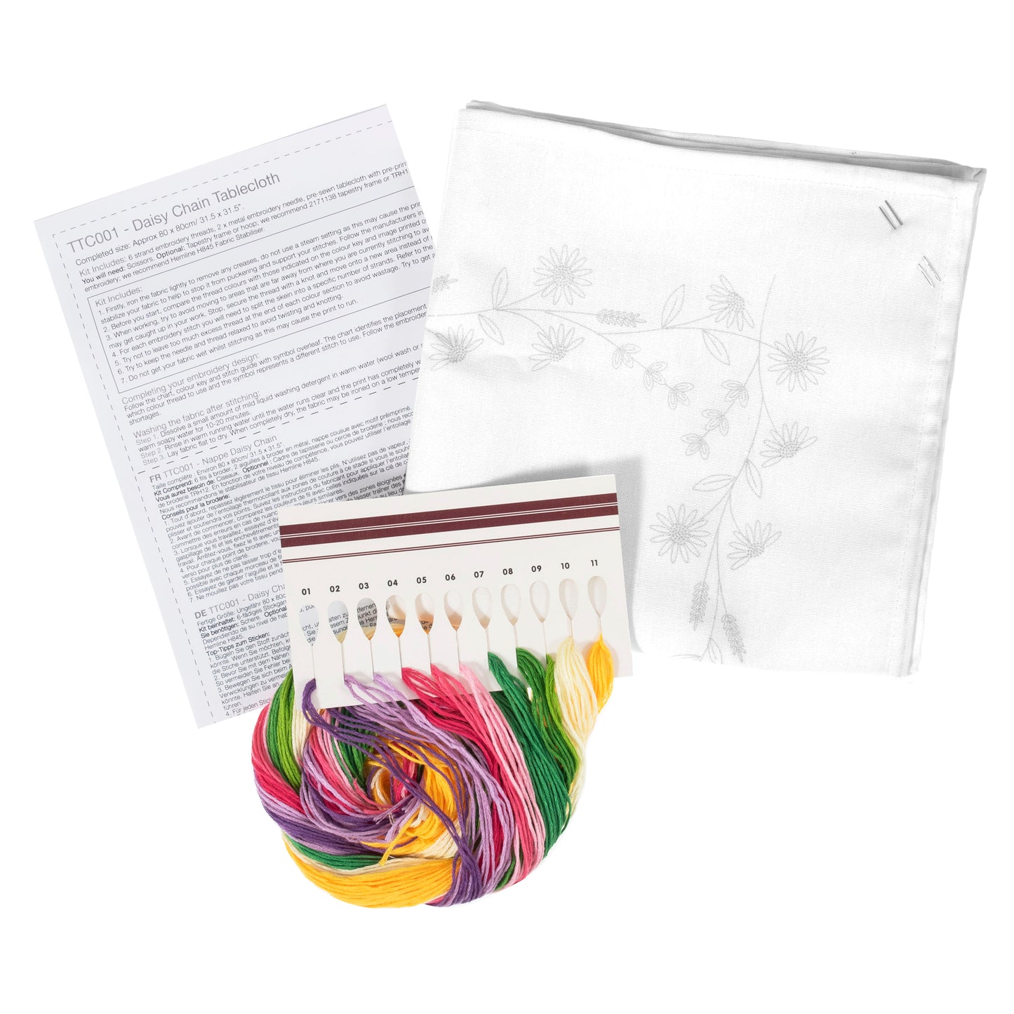 Tablecloth Embroidery Kit - Daisy Chain