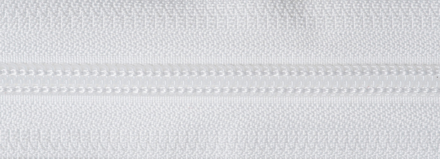 56cm Nylon Open Ended Zip - White