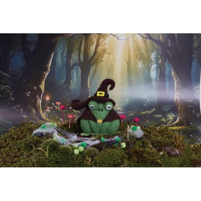 Needle Felting Kit - Halloween Witch Frog