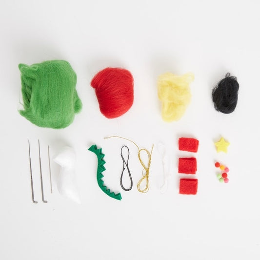 Needle Felting Kit - Tree Rex Christmas Dinosaur
