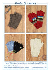 Knits and Pieces Hand Warmers & Gloves DK Knitting Pattern