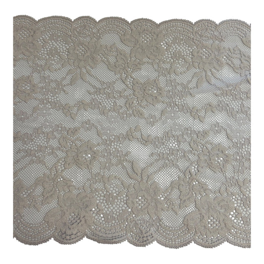 24mm Pale Mauve Floral Stretch Lace Trim (Price per 25cm)