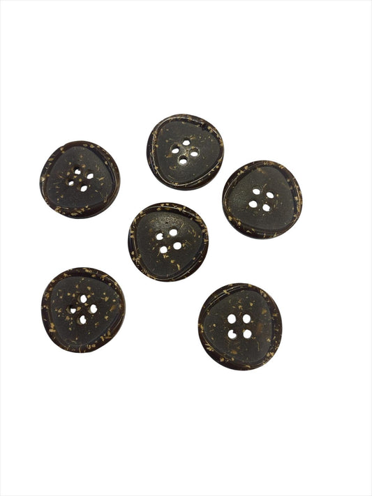 23mm Cocoa Brown Fleck Soft Edge Triangle 4 Hole Button