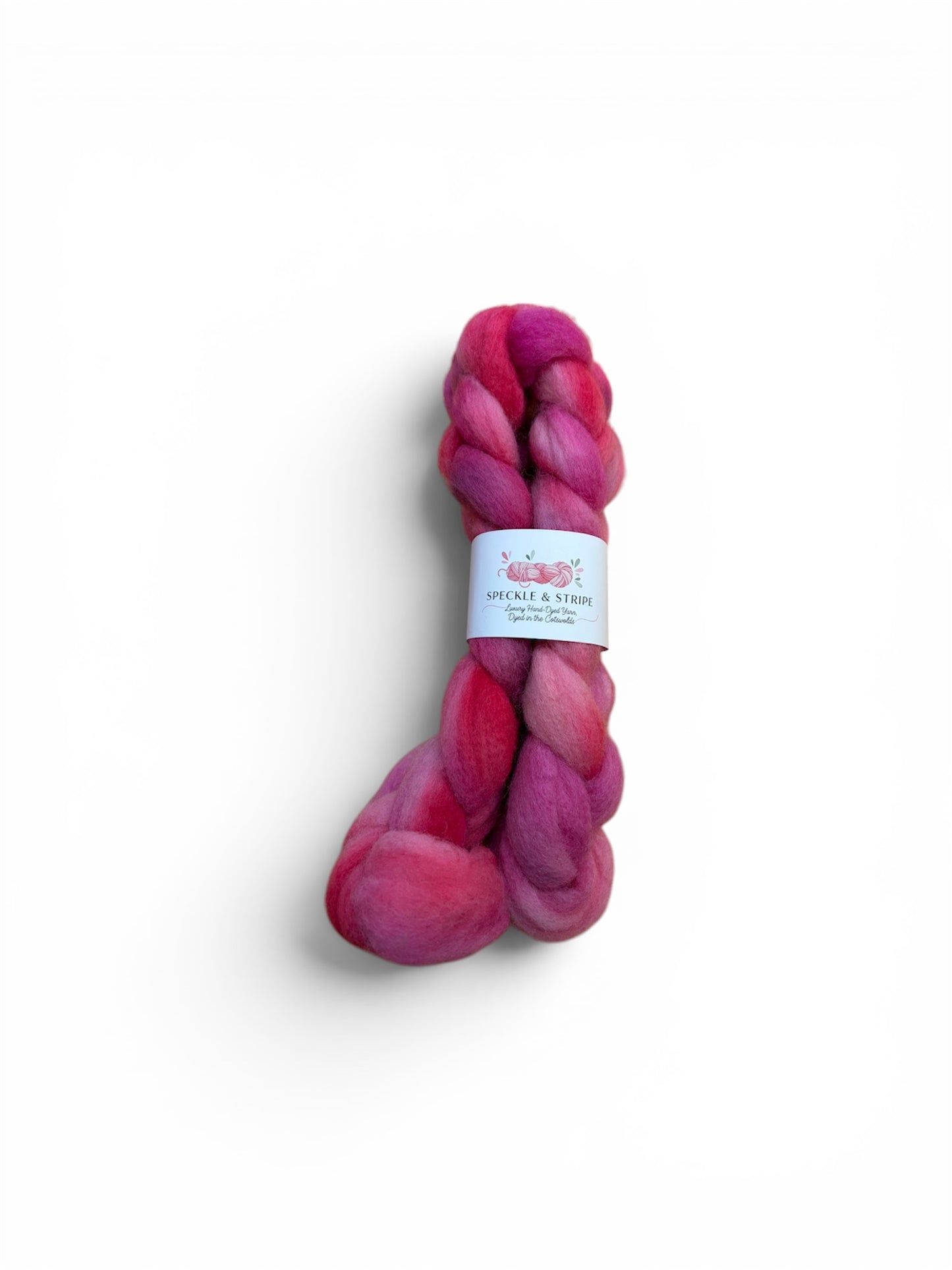 Speckle and Stripe Luxury Hand Dyed Combed Wool Top  approx 100g