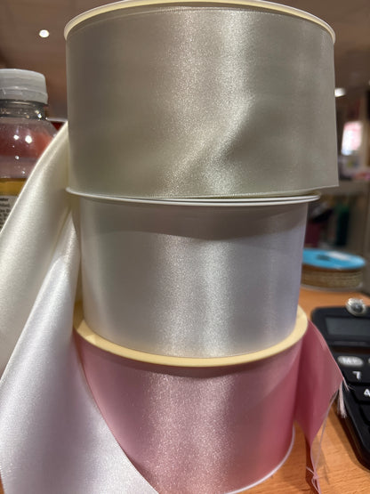 70mm Double Face Satin Ribbon - 2 Colours Available (Price per 25cm)