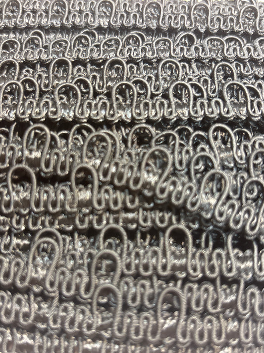 13mm Elasticated Button Looping - Black (Price per 25cm)